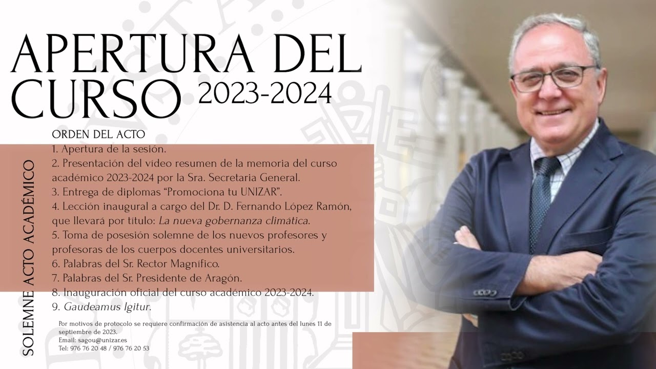 Invitación al Solemne Acto Académico de Apertura del Curso 2023-2024