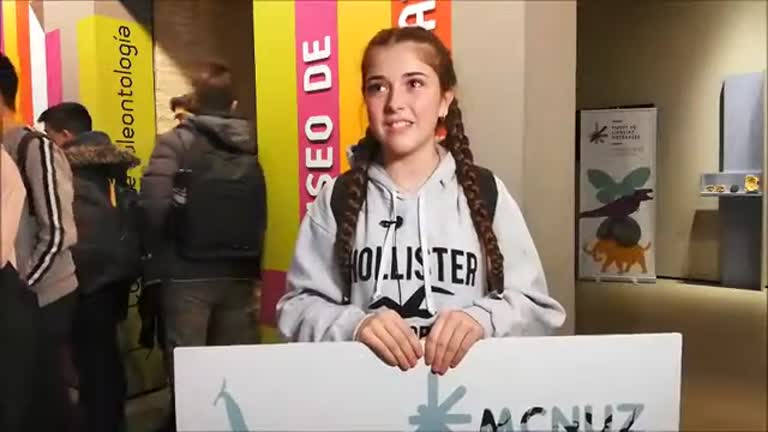 Almudena Gregorio, estudiante de ESO, visitante 200.000 del Museo de Ciencias