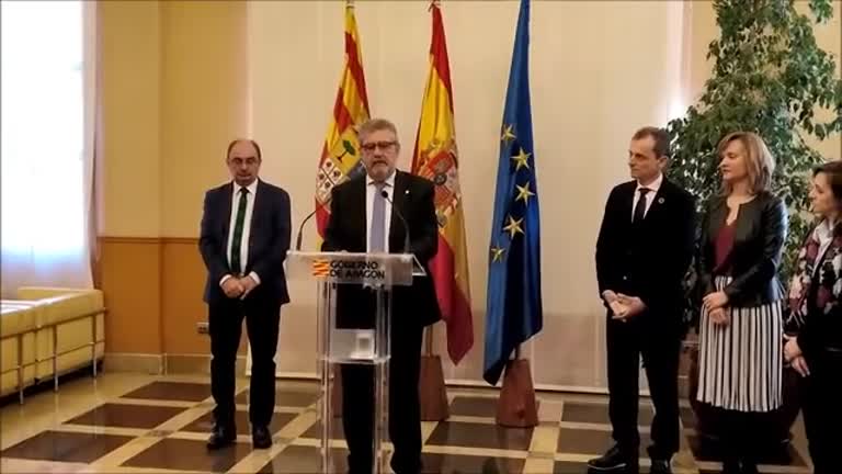 El Rector interviene en la visita de Pedro Duque al Gobierno de Aragón 26022019